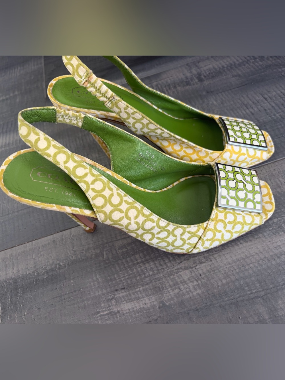 Vintage Y2K Coach slingback shoes made in Italy 7.5b